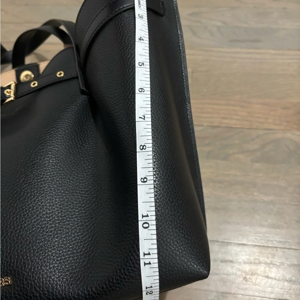 NWT! Michael Kors Emilia Large East West Black Pebbled Leather Tote Shoulder Bag - Picture 12 of 14